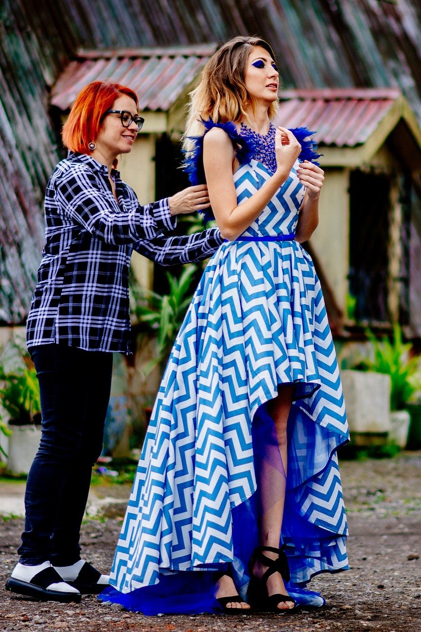 fashion, designer, model, behind the scenes, pattern, clothes, dress, style, stylish, retro, vintage